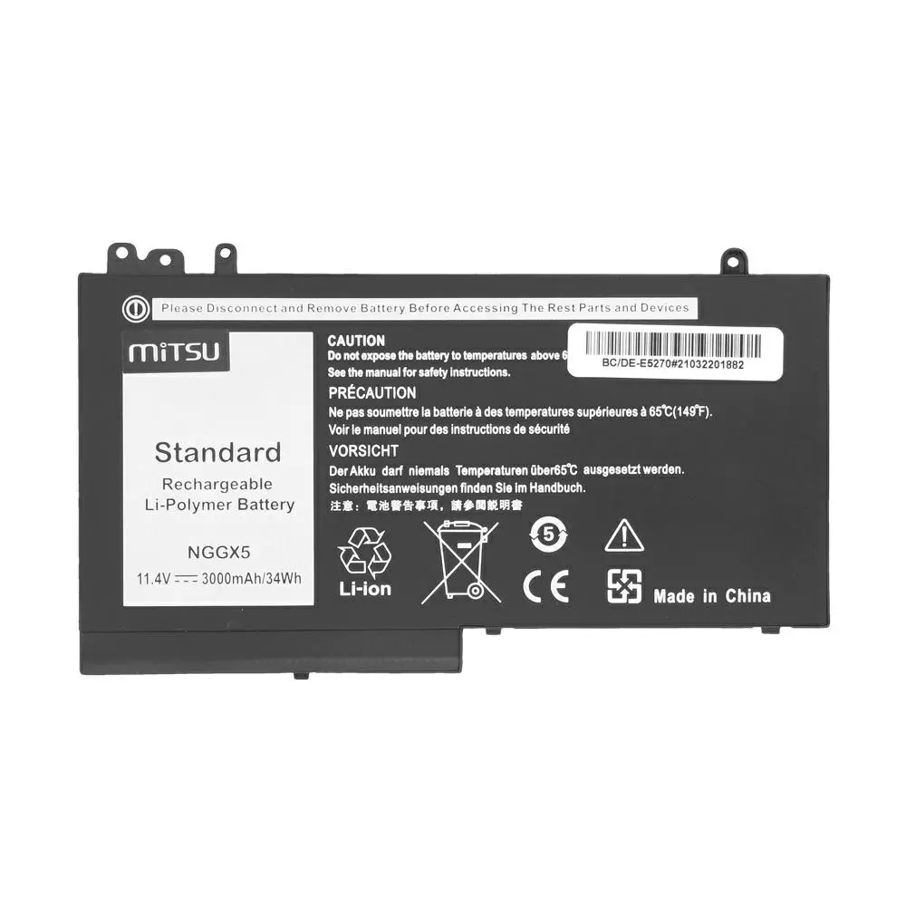 Bater&iacute;a compatible para port&aacute;til DELL E5270 11.4v 3000 mAh Mitsu
