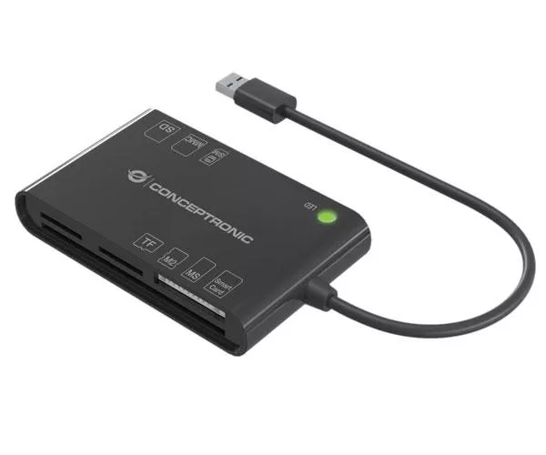 Lector Dnie 3.0 + Lector Externo Multitarjeta Conceptronic / USB 2.0 Bian / eID / Negro / BIAN01B