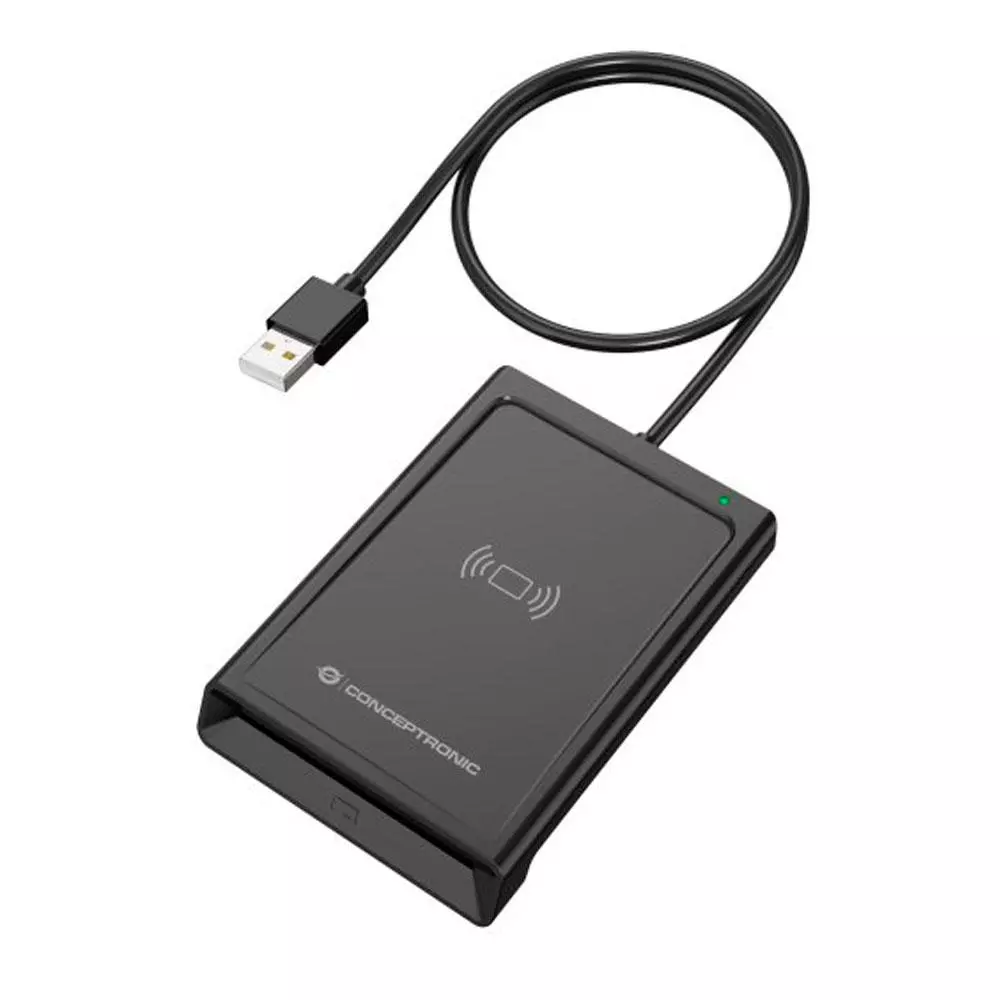 Lector Dnie Externo sin contacto Conceptronic USB / NFC / eID / EMV /  Negro /  BIAN11B