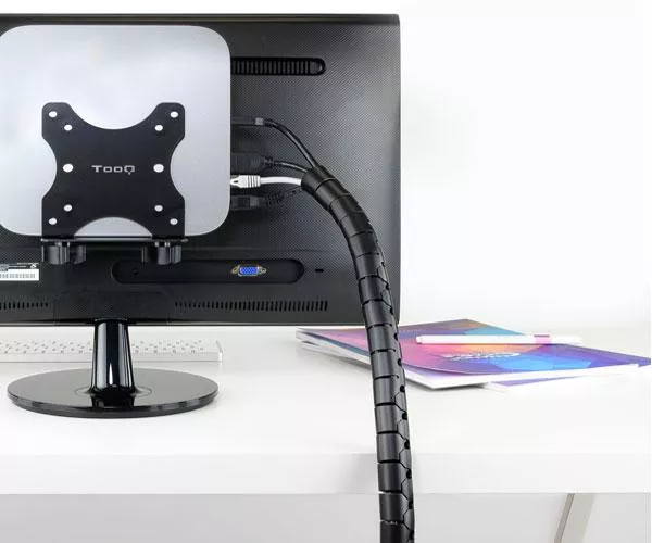 Organizador de cables Flexible en espiral + Pinza 25mm / 1m / Negro /  10.36.0001-bk