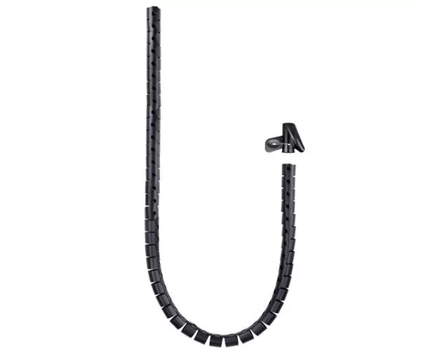 Organizador de cables Flexible en espiral + Pinza 25mm / 1m / Negro /  10.36.0001-bk