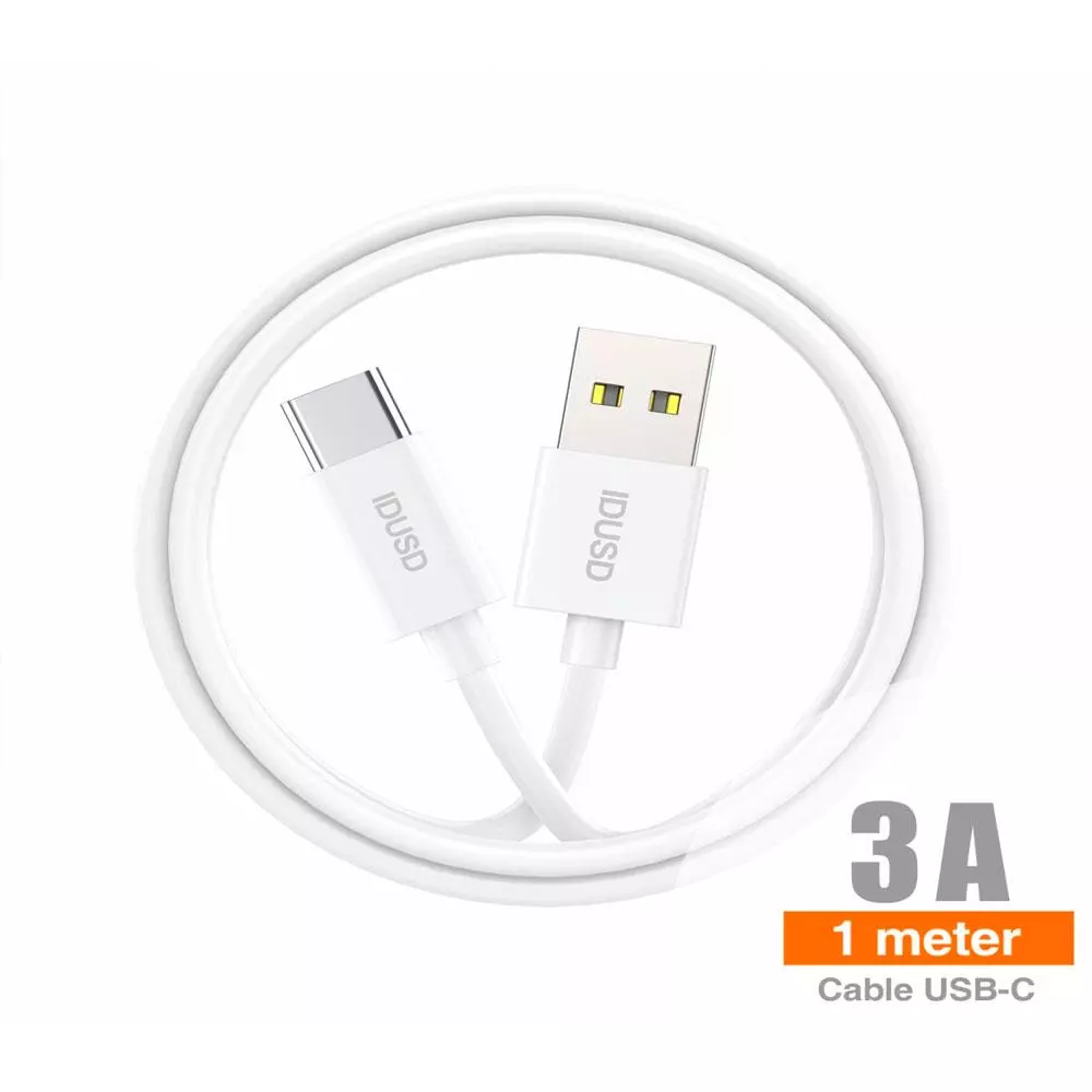 Cable datos USB a Type-C M/M / 1m / 3a / Blanco / IDUSD / C103B