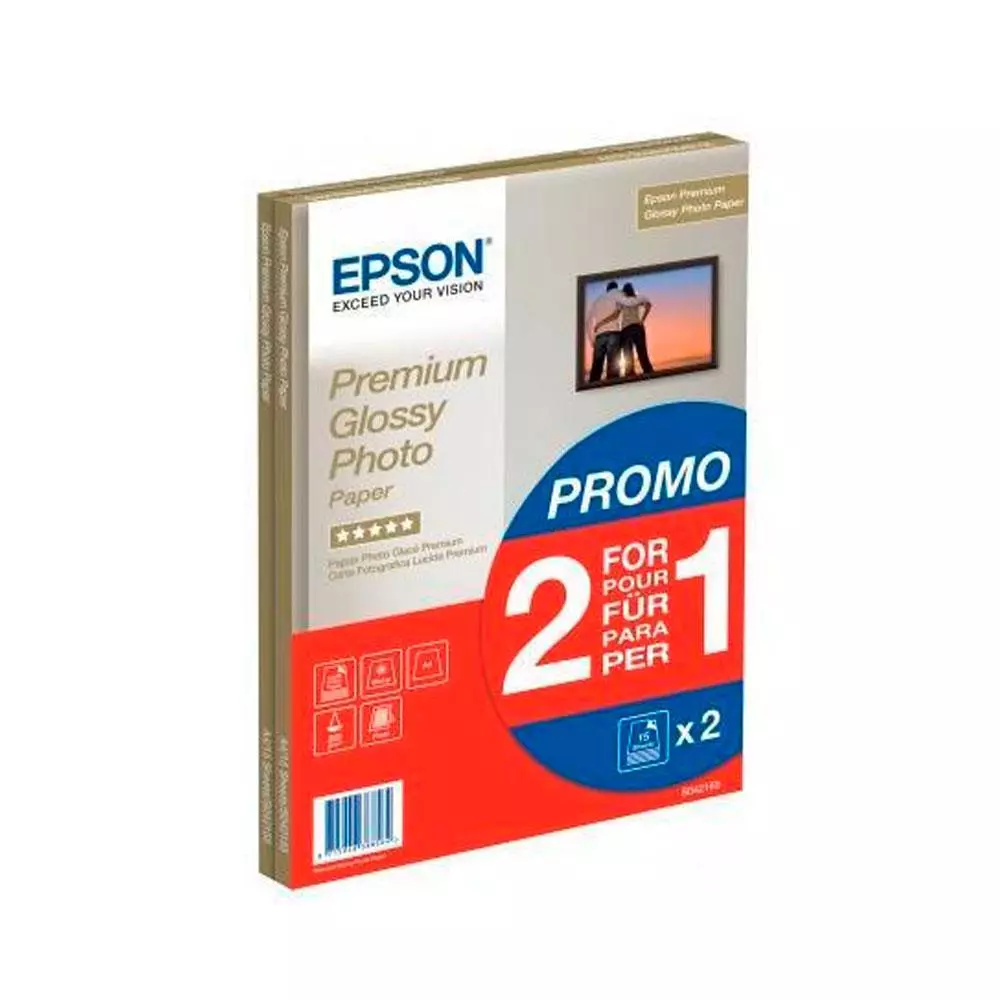 Papel Epson Original Premium Glossy Photo / A4 / 225g / Promocion 2x1  C13S042169