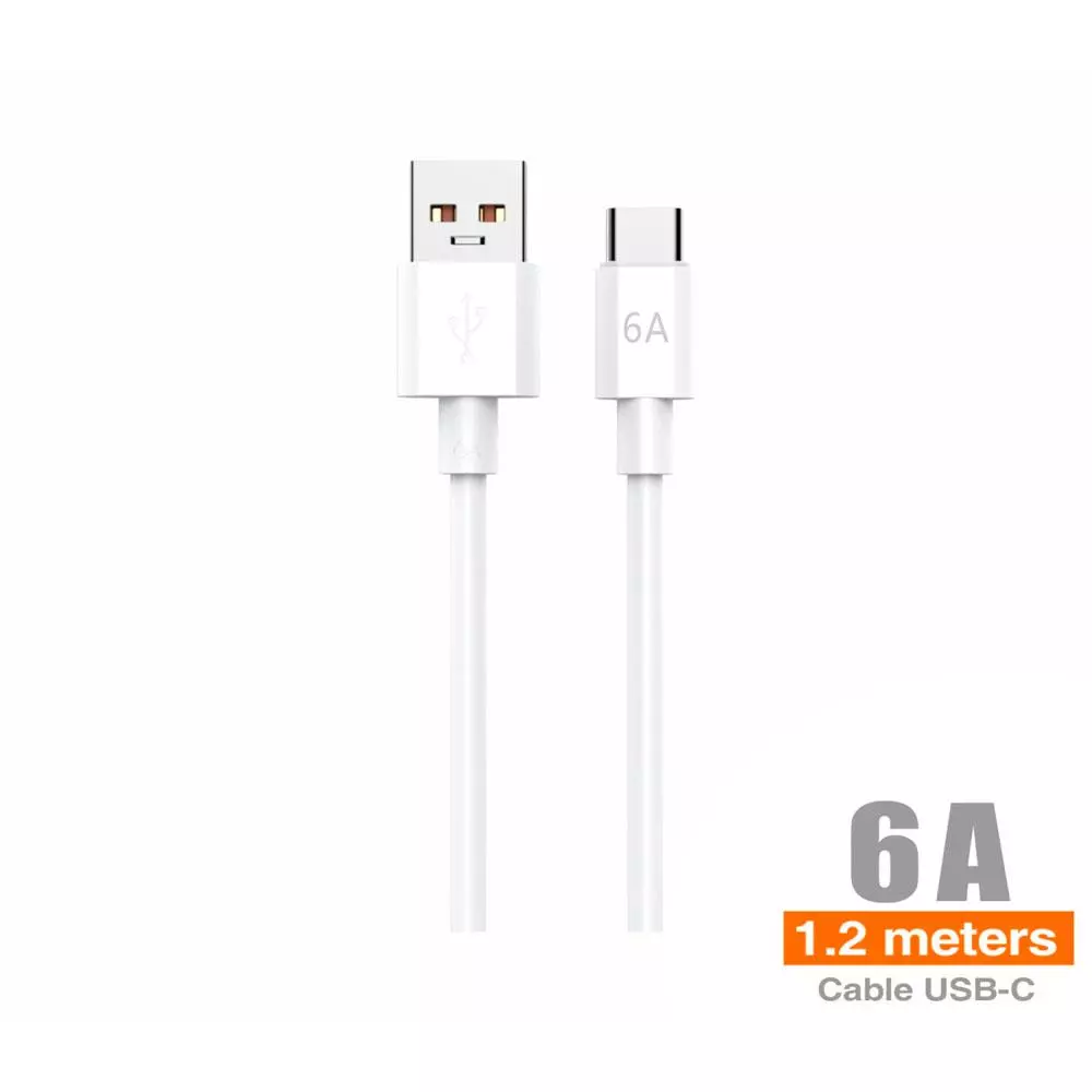 Cable datos USB a Type-C M/M / 1.2m / 6a / Blanco / IDUSD / C26B