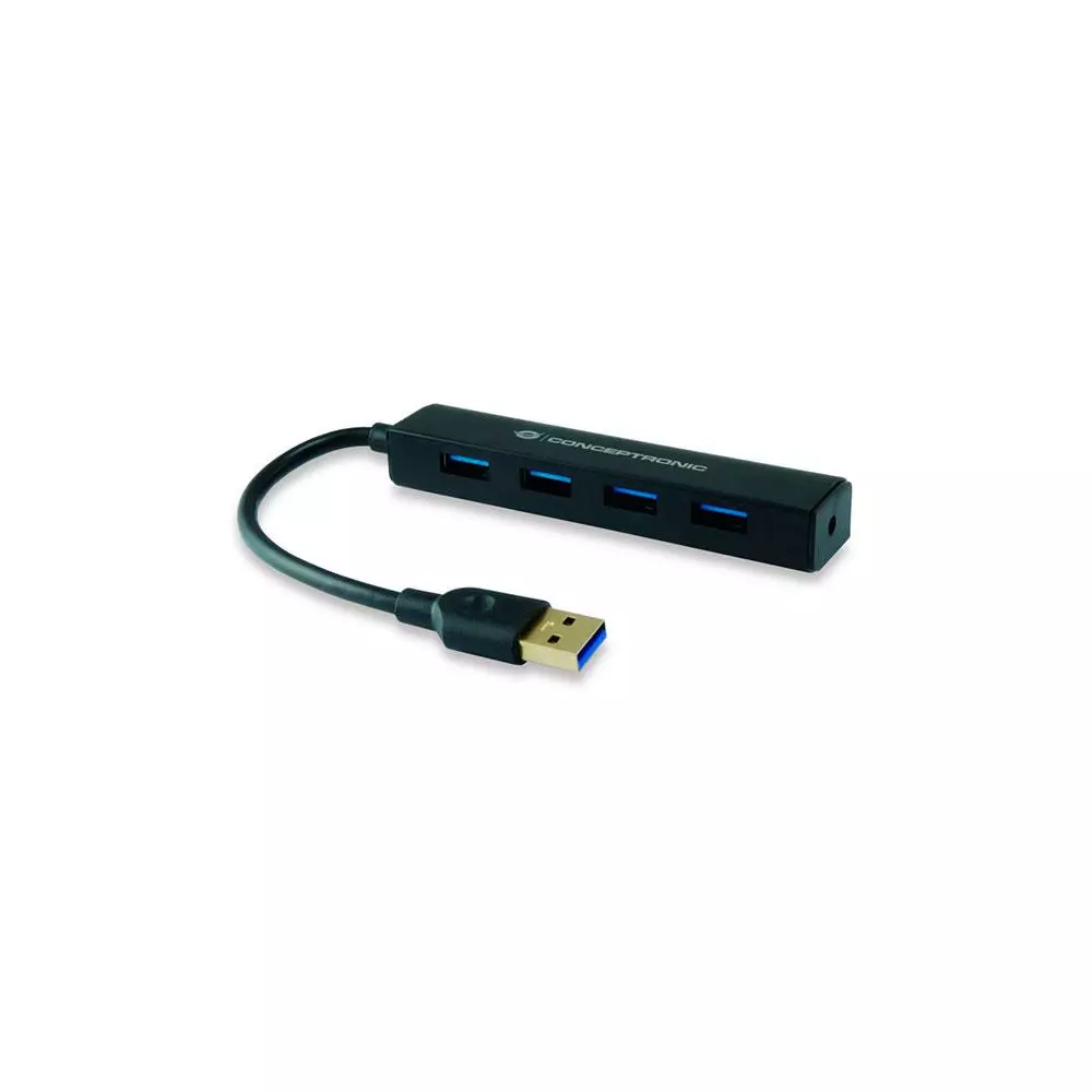 Hub 4 puertos Usb 3.0 Conceptronic C4PUSB3 /  Negro