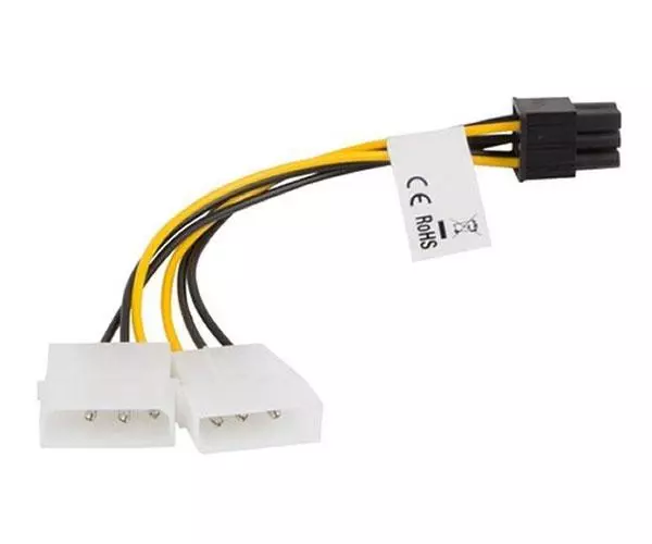 Cable alimentacion molex gr&aacute;fica 2x5.25 a 6 pin pci-e Lanberg / CA-HD6P-10CU-0015