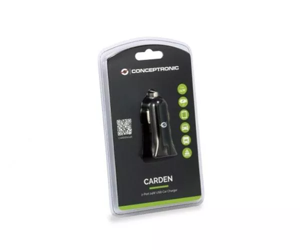 Cargador de coche-mechero Usb x2 / 24w / Carden04b / Conceptronic