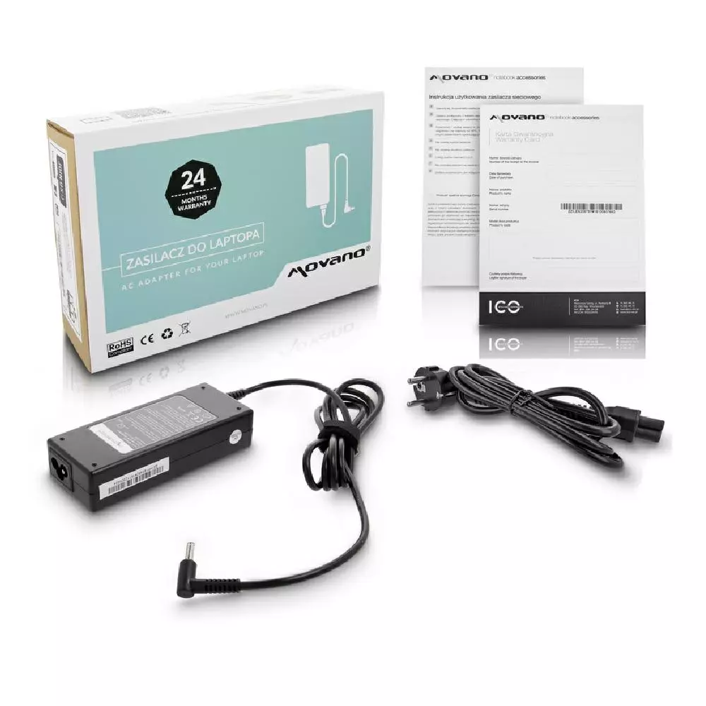 Cargador compatible para port&aacute;til HP 90W 19.5V 4.62A 4.5x3.0 mm Movano
