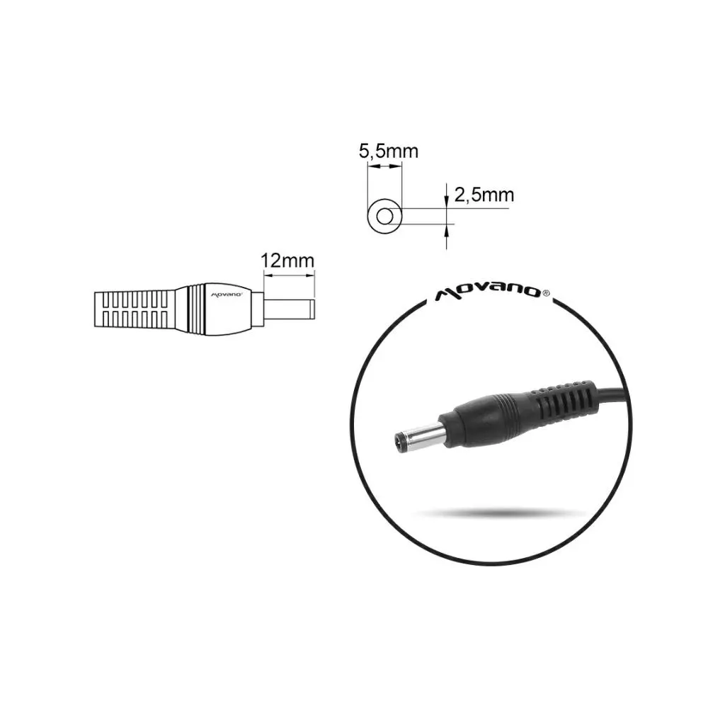 Cargador compatible para port&aacute;til ASUS / MSI 180W 19V 9.5A 5.5x2.5 mm Movano