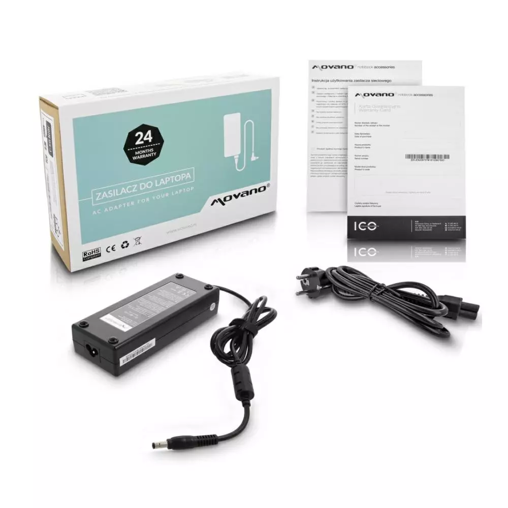 Cargador compatible para port&aacute;til LENOVO / MSI 120W 19.5V 6.15A 5.5x2.5 mm Movano