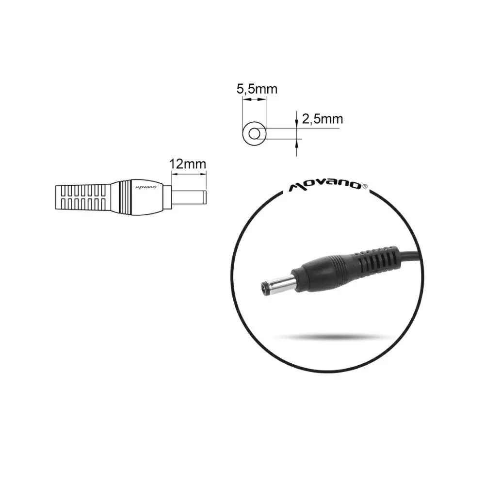 Cargador compatible para port&aacute;til LENOVO / MSI 120W 19.5V 6.15A 5.5x2.5 mm Movano