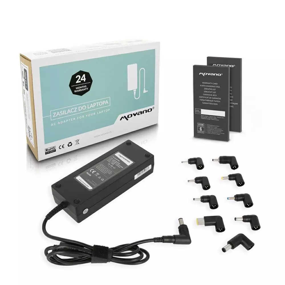 Cargador para port&aacute;til universal autom&aacute;tico 120W / 10 conectores / Movano