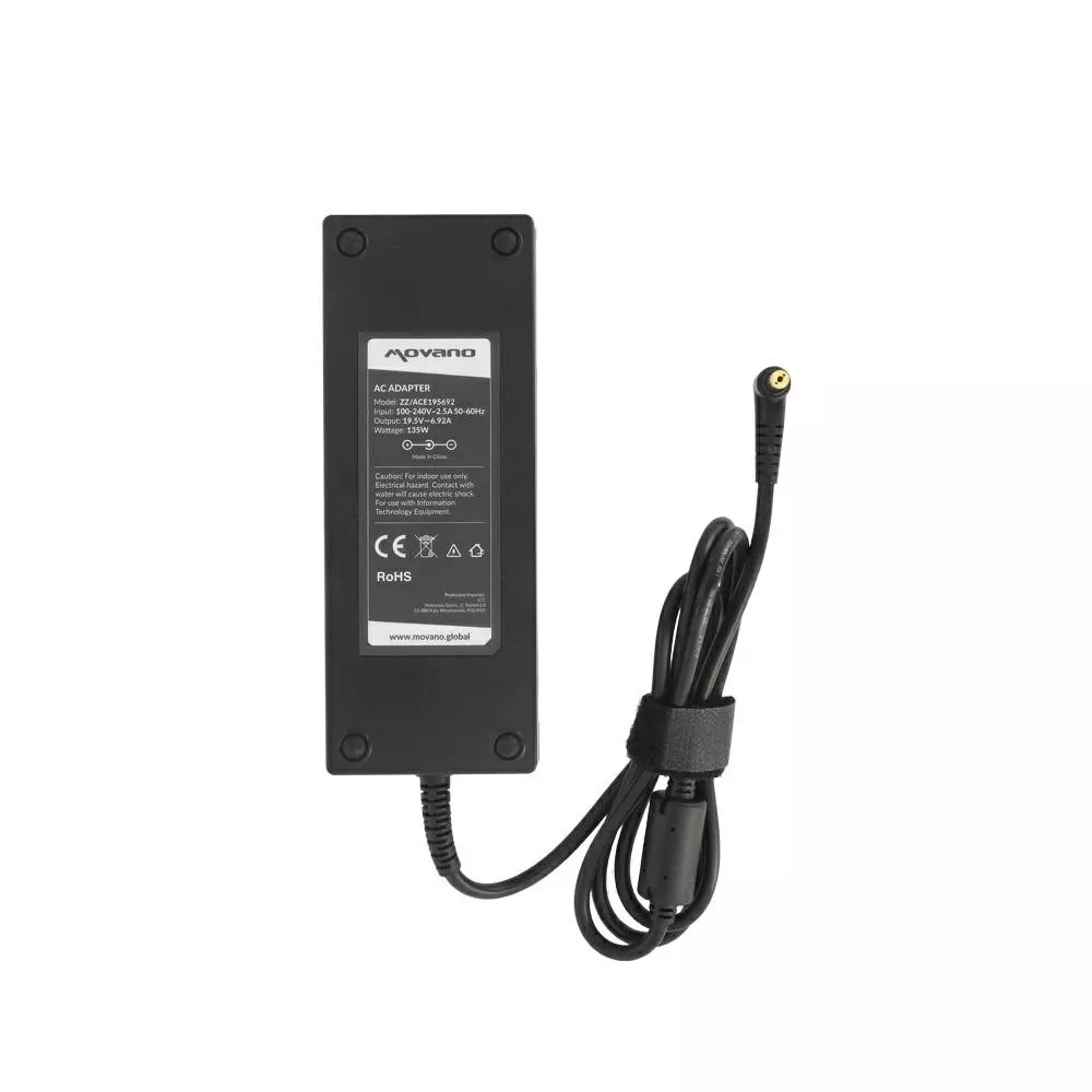 Cargador para port&aacute;til Acer / Asus / Toshiba 135W 19.5V 6.92A 5.5 mm x 1.7 mm Movano