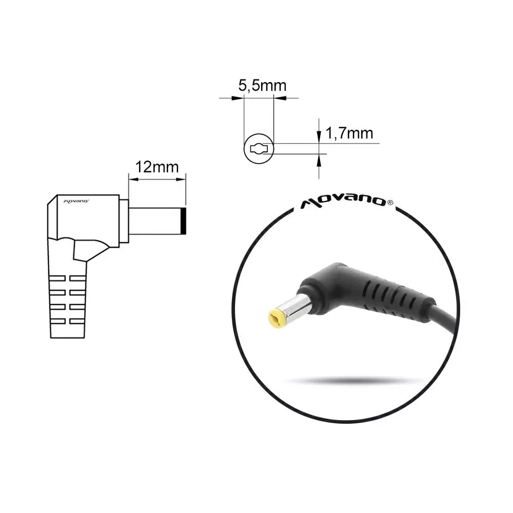 Cargador compatible para port&aacute;til ACER / ASUS / MEDION 65W 19V 3.42A 5.5x1.7 mm Mitsu
