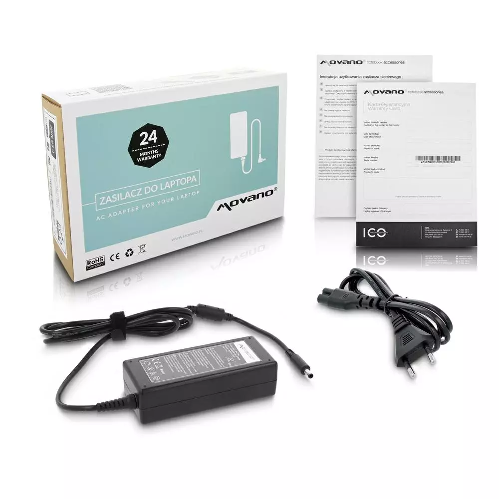 Cargador compatible para port&aacute;til DELL 65W 19.5V 3.34A 4.5x3.0 mm Movano