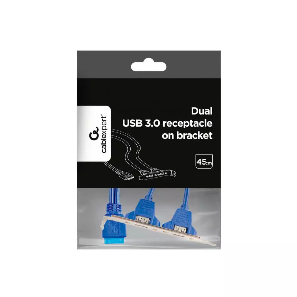 Adaptador Bracket conexi&oacute;n doble USB 3.0 a placa base / 45 cm / Cablexpert / CC-USB3-RECEPTACLE