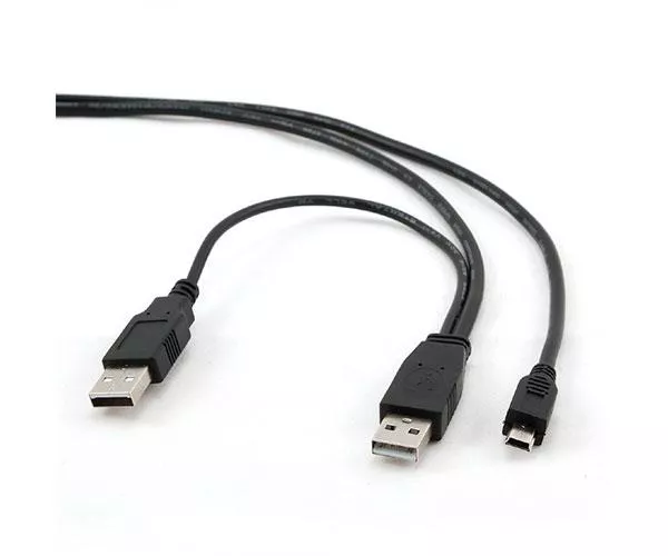 Cable USB x2 a Mini Usb 5 pines / 0.9m / Negro / CCP-USB22-AM5P-3