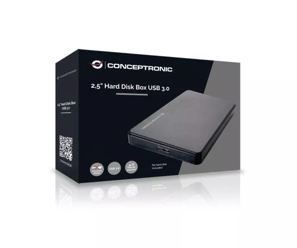 Caja externa Conceptronic Sata 2.5 / USB 3.0 / Slim / Negra / C20-152 / CHD2MUSB3B