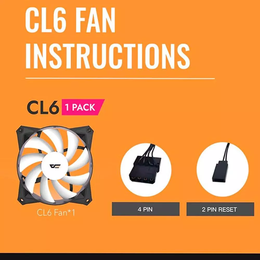 Ventilador Caja Gaming Darkflash CL6M Negro/ 120mm / Aurora Spectrum RGB