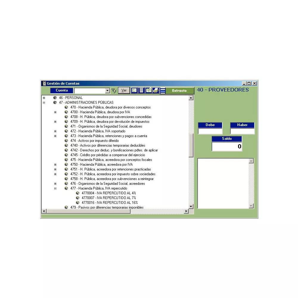 Software Programa de Gesti&oacute;n Est&aacute;ndar CONTASOF para CONTABILIDAD