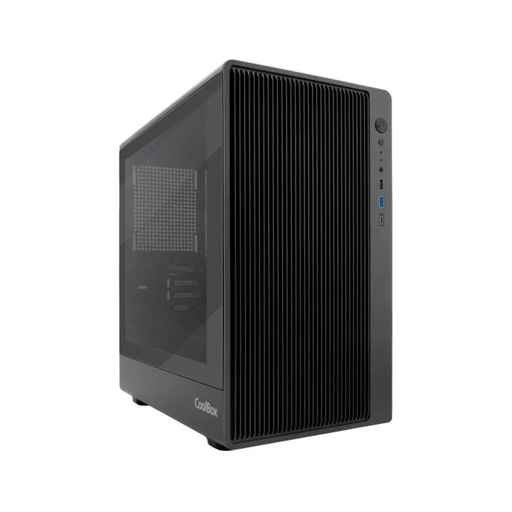 Caja Micro ATX Coolbox Gm350 Darkface / Lateral Cristal Templado / Negro / COO-CHA-GM350-0