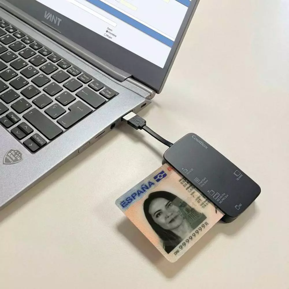 Lector de tarjetas externo Usb + Lector Dnie 4.0 Coolbox + Adaptador Type-C / CRE4