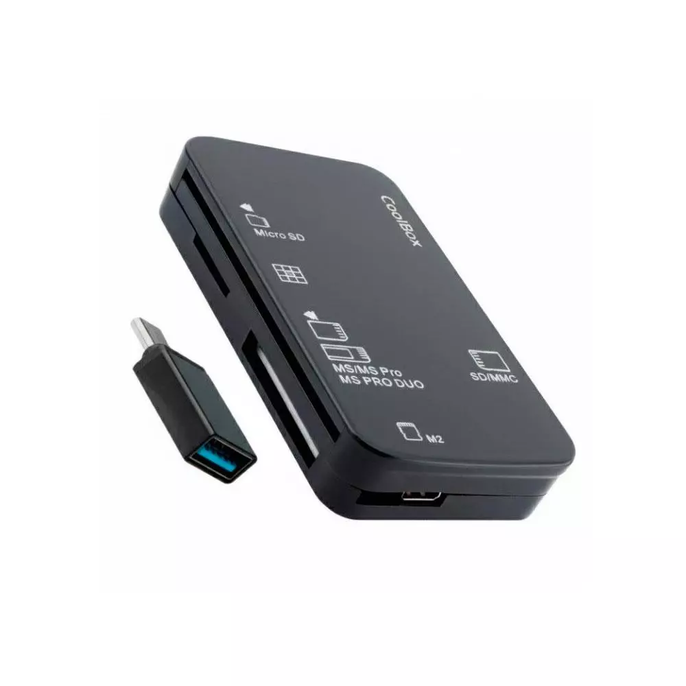 Lector de tarjetas externo Usb + Lector Dnie 4.0 Coolbox + Adaptador Type-C / CRE4