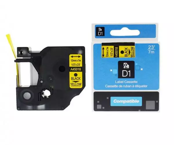 Etiquetas gen&eacute;ricas Dymo D1 45018 Negro-Amarillo Cinta rotuladora generica S0720580