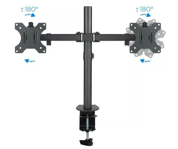Soporte de mesa para 2 Monitores/Tv 13-32 Pulgadas / Giratorio e inclinable / 2 Brazos / Db1232tn-b