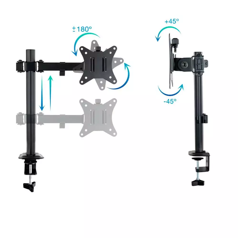Soporte de mesa para 2 pantallas 17"-32" / Tooq / DB1802TN-B / Negro