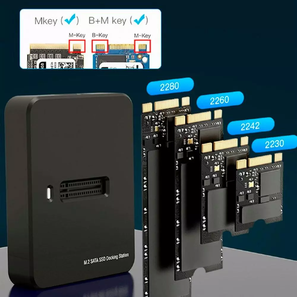 Docking Station USB Type-C / M.2 Sata NVME SSD / Negro / Gembird / DD-U3M2