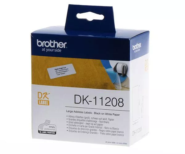 Etiquetas Original Brother DK11208  38x90 mm  Negro sobre Blanco