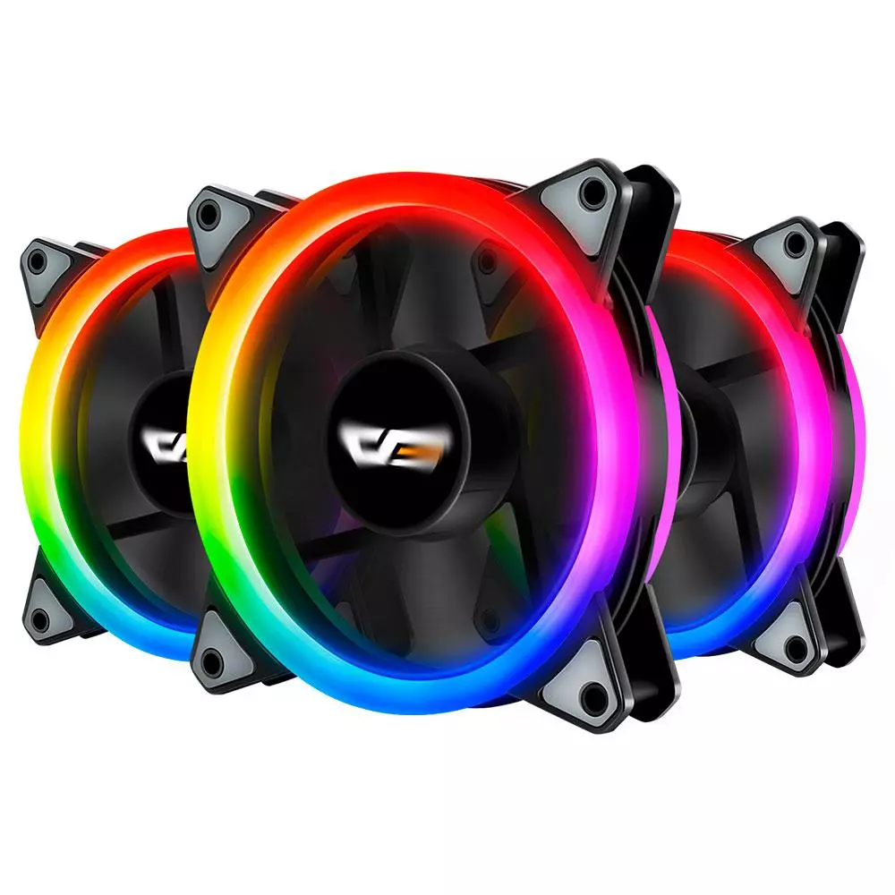 Ventilador Caja Gaming Darkflash DR12 Pro / 120mm / A-Rgb / Pack 3 / Controladora y mando incluidos / Aspas Blancas