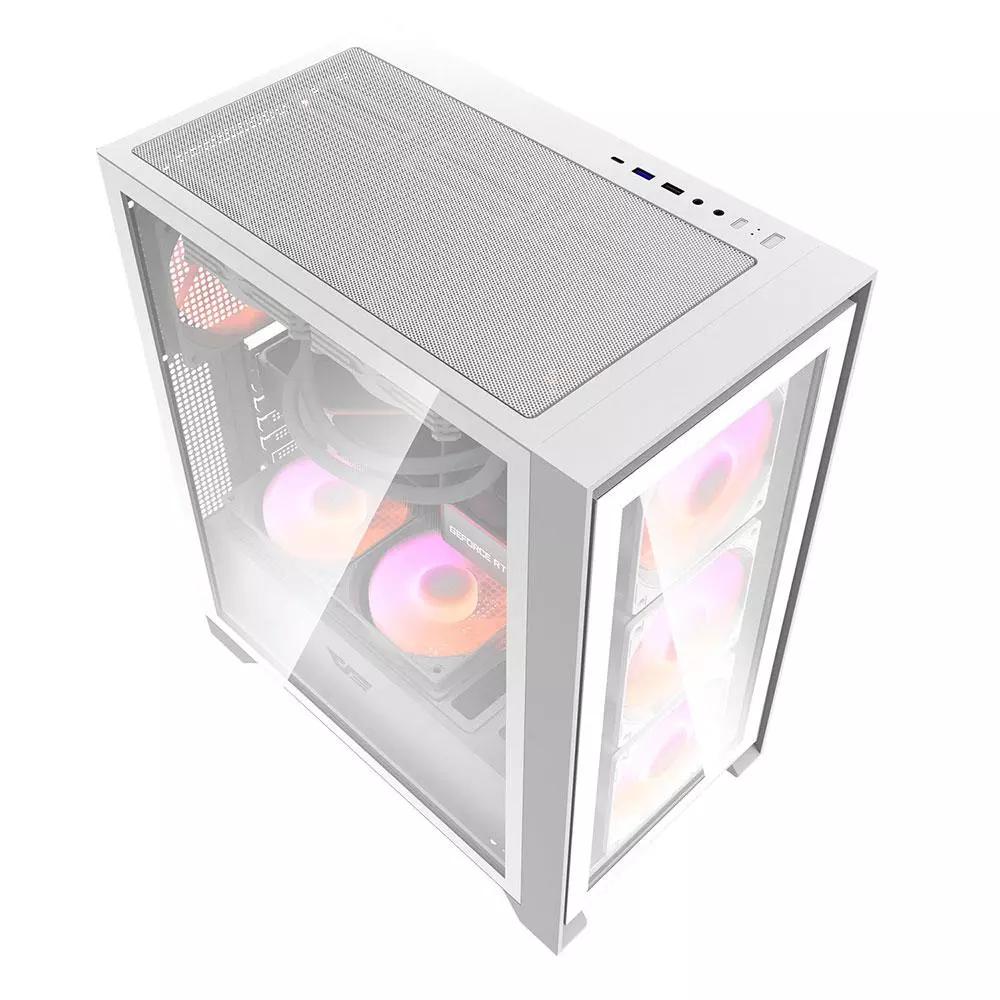 Caja Gaming Darkflash DRX70 Blanca / ATX / Cristal templado / USB 3.0 / Incluye 4 Fan RGB