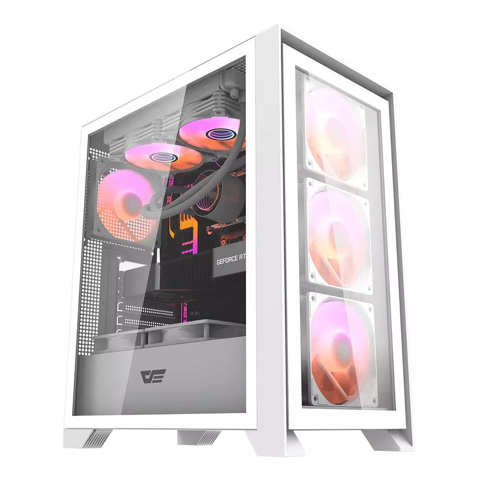Caja Gaming Darkflash DRX70 Blanca / ATX / Cristal templado / USB 3.0 / Incluye 4 Fan RGB