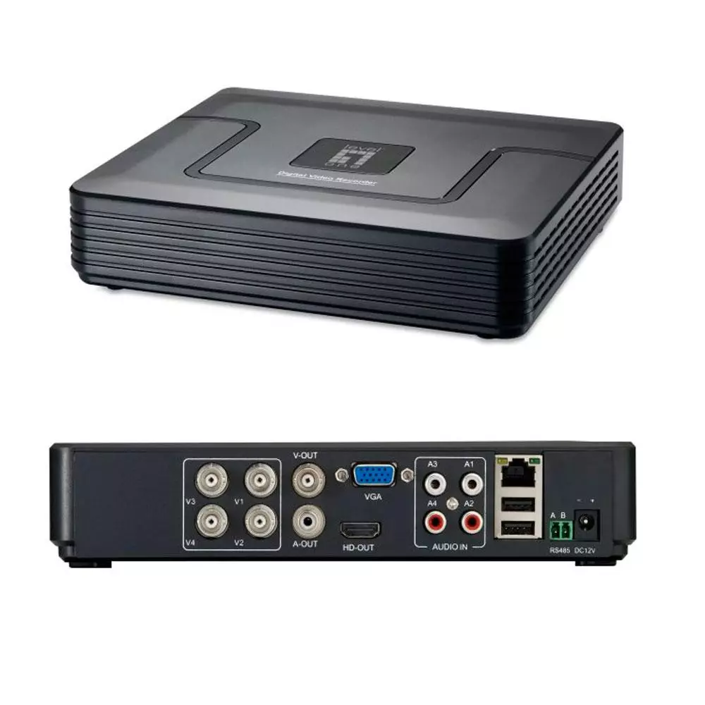 Kit videovigilancia Level One DSK-4001 / 1080p FullHd / 4 Canales / 4 Camaras Int-Ext + Cargador / Grabadora NVR