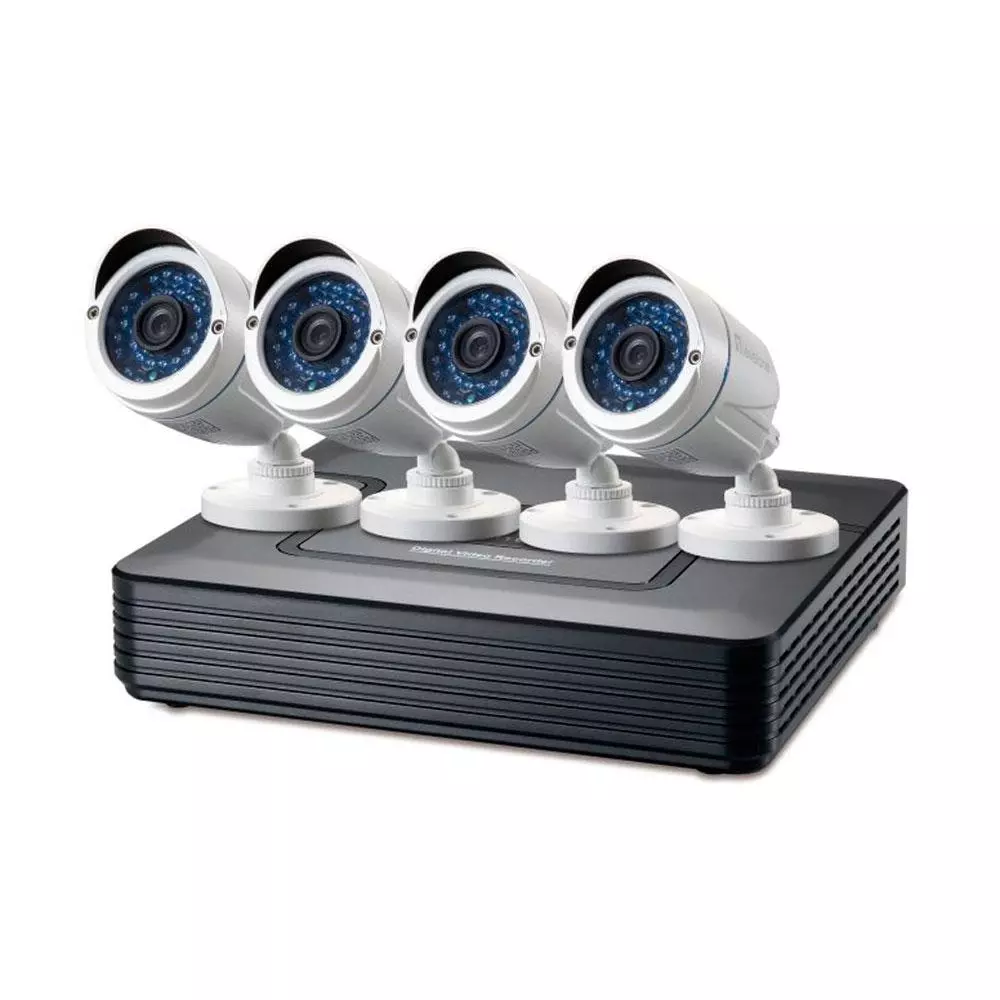 Kit videovigilancia Level One DSK-4001 / 1080p FullHd / 4 Canales / 4 Camaras Int-Ext + Cargador / Grabadora NVR