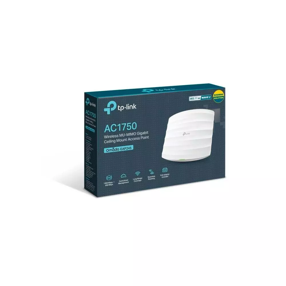 &divide; Punto de acceso interior wifi tp-link eap245 ac1750 450mb en 2,4ghz y 1300mb en 5ghz 1xpto giga mont