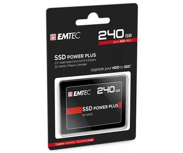 Disco duro 2.5 SSD Emtec 240Gb / X150 Power Plus / 3D Nand Phison / Sata3 ECSSD240GX150