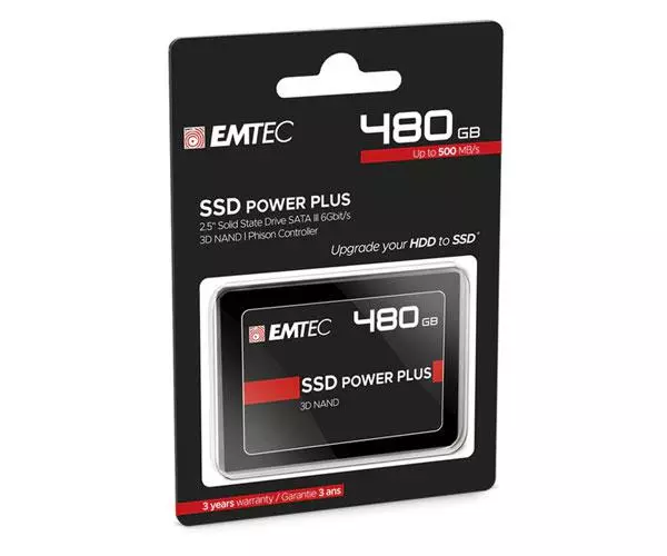 Disco duro 2.5 SSD Emtec 480Gb / X150 Power Plus / 3D Nand Phison / Sata3 ECSSD480GX150