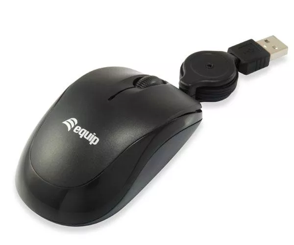 Raton Equip Life Retractil / Optico / 1000 Dpi / Ambidiestro / Usb / Negro / 245103