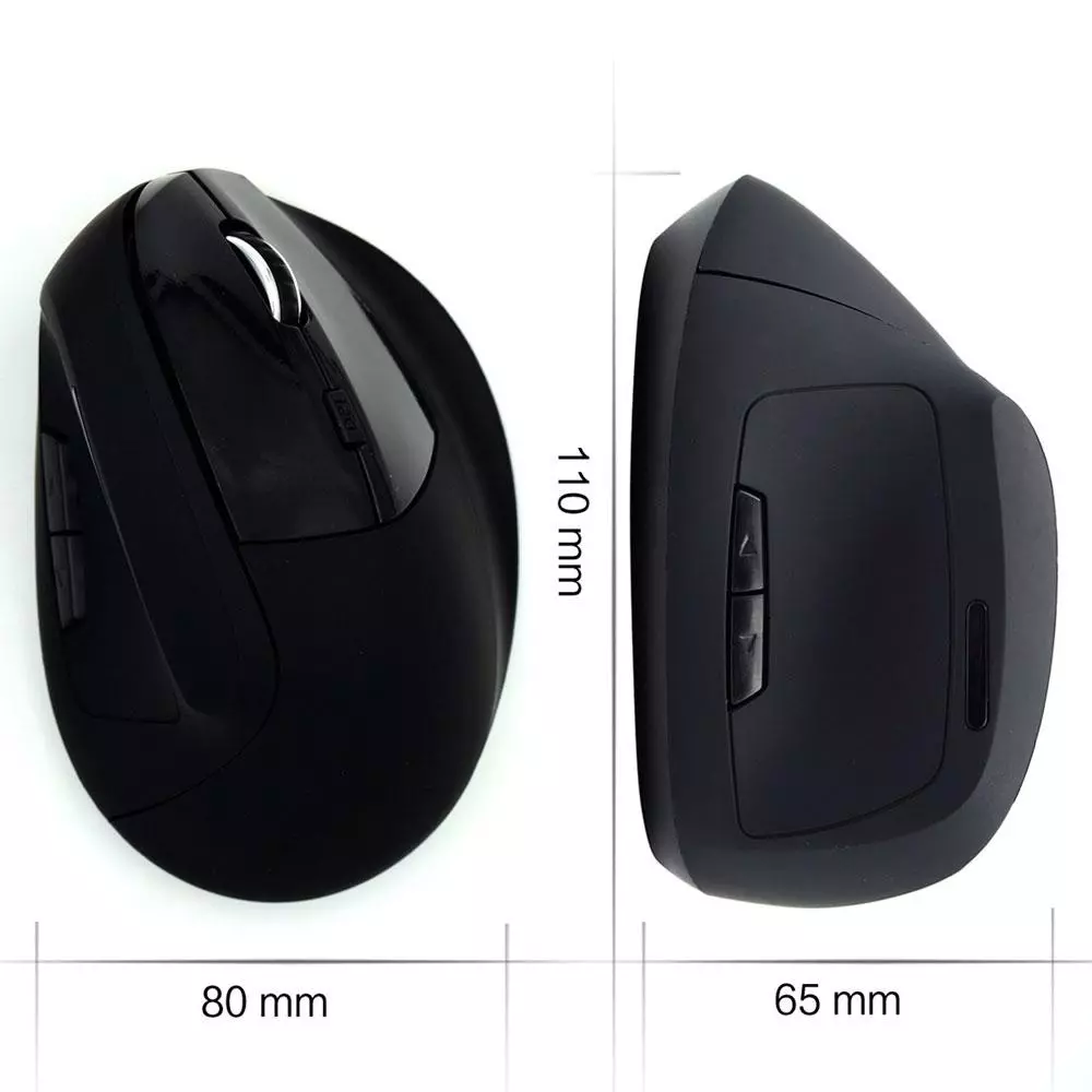 Raton Inalambrico Vertical ergonomico  Ewent / 1600Dpi  / Bateria recargable / Negro / Ew3158