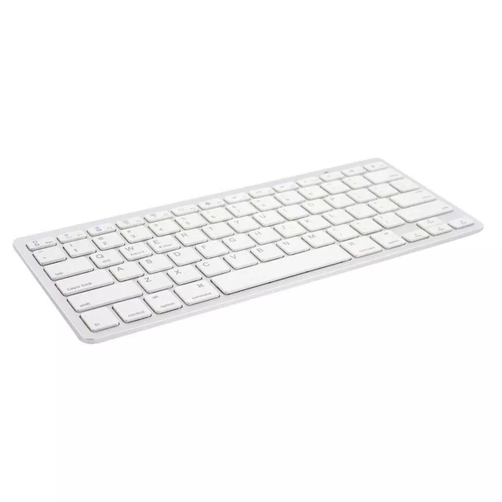 Teclado Slim Bluetooth Ewent EW3161 / Plata - Blanco / Windows / Android / Apple