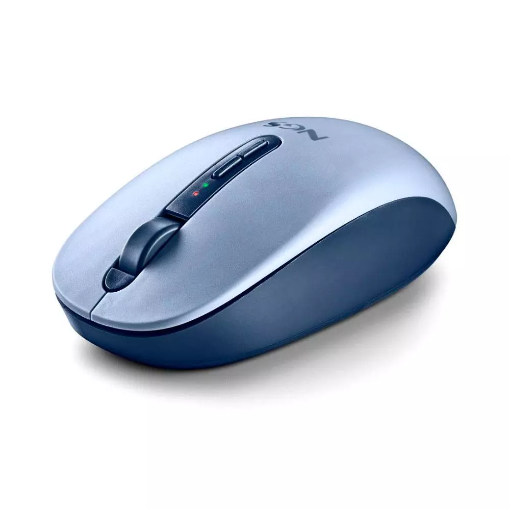 Raton Inalambrico Ergonomico NGS Fog Dual Azul / BT 5.2 + RF 2.4Ghz / Silencioso / Hasta 1600 DPI / FOGDUALBLUE