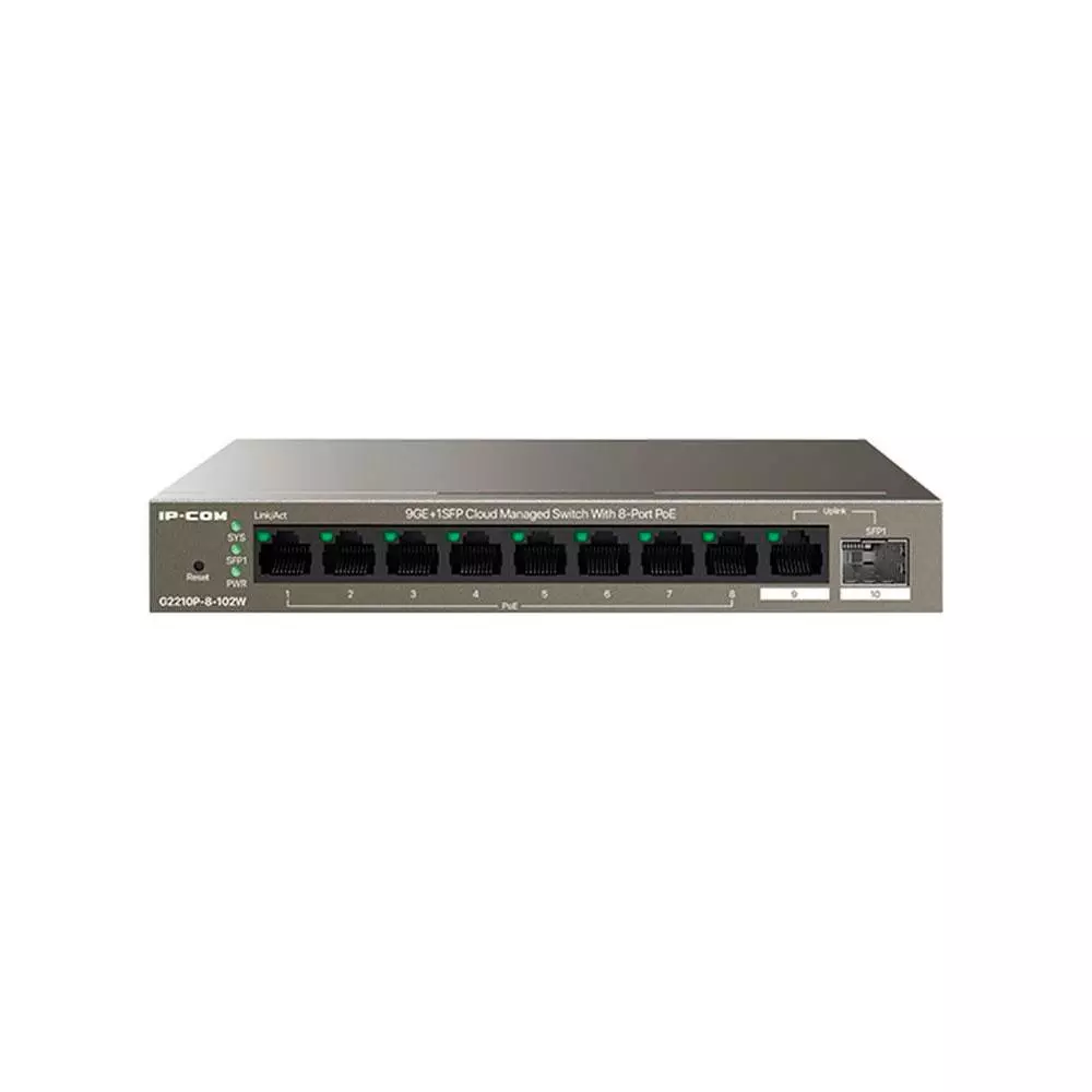 Switch 10p 10/100/1000 Gigabit  IP-COM/ Carcasa Met&aacute;lica / G2210P-8-102W
