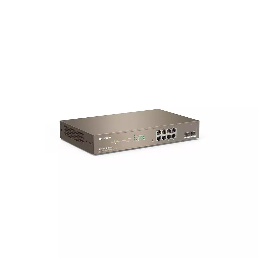 Switch 10p 10/100/1000 Gigabit  IP-COM/ Carcasa Met&aacute;lica / G3310P-8-150W