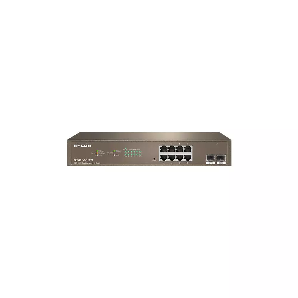 Switch 10p 10/100/1000 Gigabit  IP-COM/ Carcasa Met&aacute;lica / G3310P-8-150W