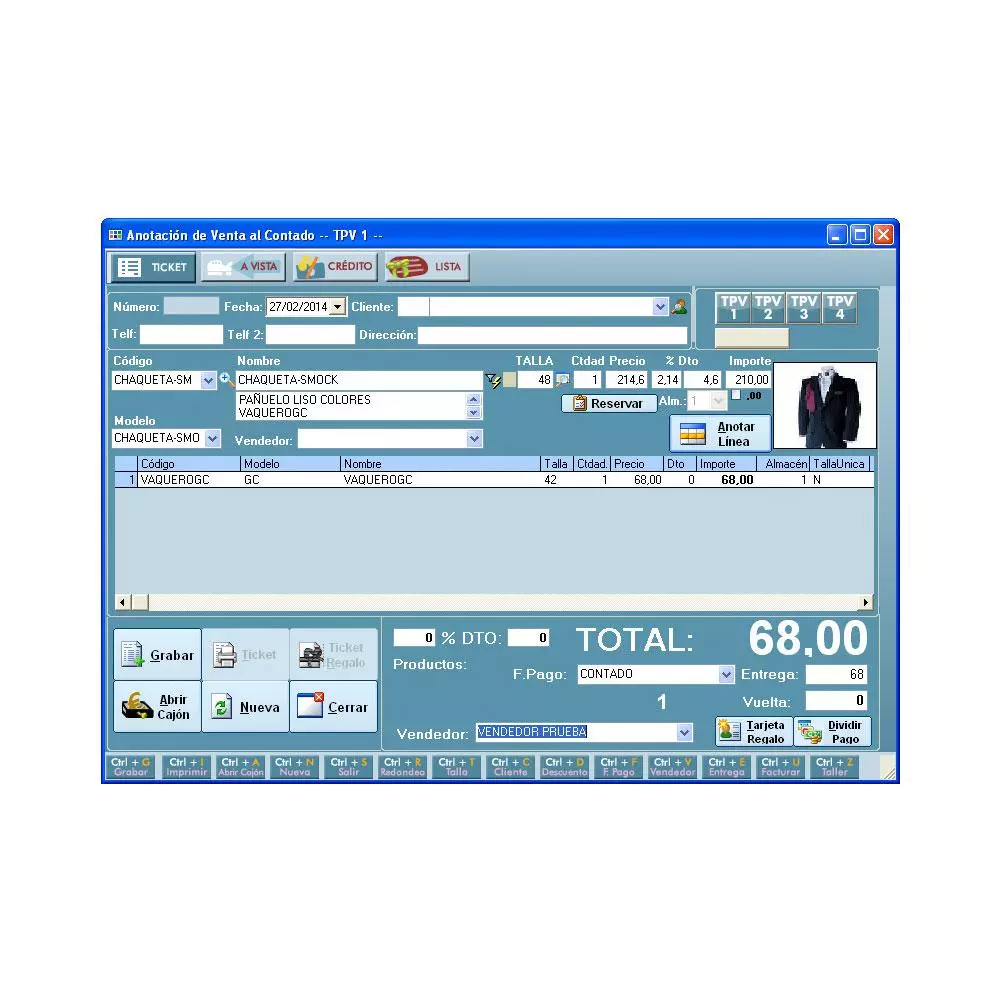 Software Programa de Gesti&oacute;n Especifica GESMODA para COMERCIO TEXTIL