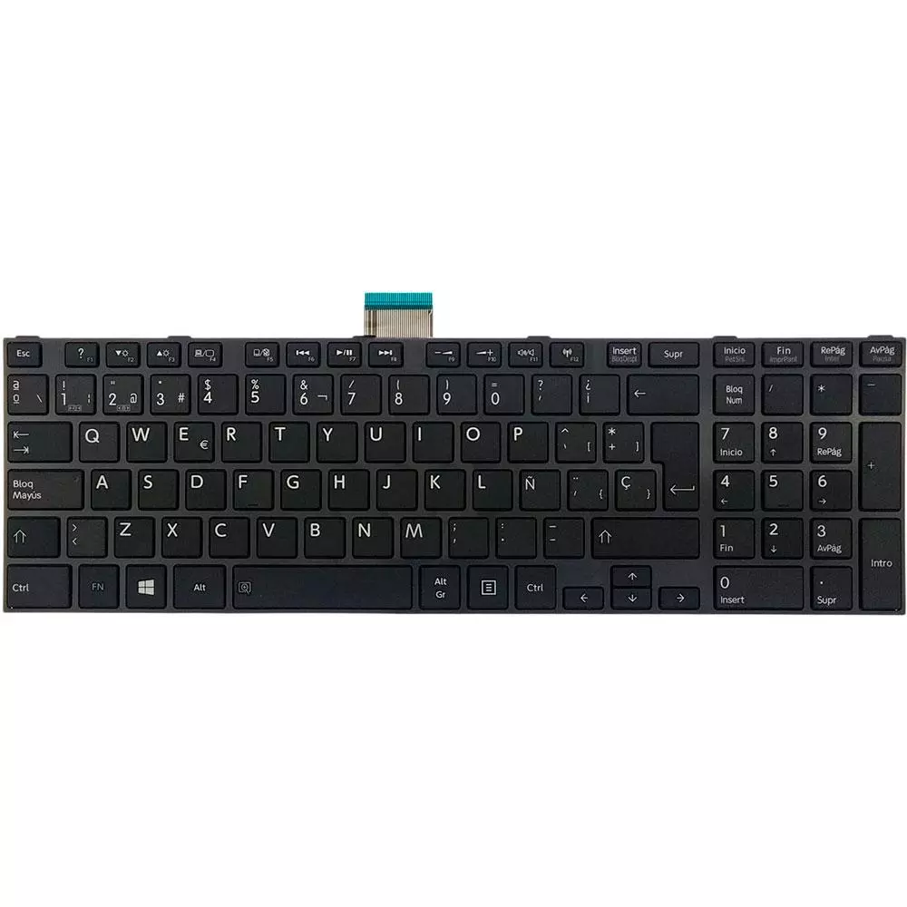 Teclado compatible para port&aacute;til TOSHIBA Satellite C850 / Espa&ntilde;ol / Negro / H000040060
