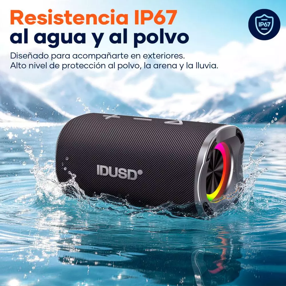 Altavoz Bluetooth 5.3 VIBE GO / 20w / 2000 mAh / IP67 / Led RGB / Tws / Microsd / Usb / IDUSD / H62A